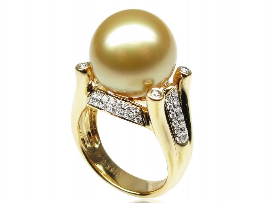 Delphine South Sea Pearl and Diamond Ring